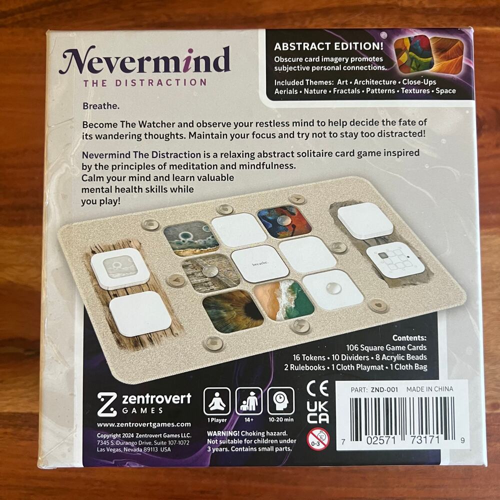 Nevermind Distraction Meditation Board Game Solo Mindfulness Abstract Edition - Picture 7 of 15